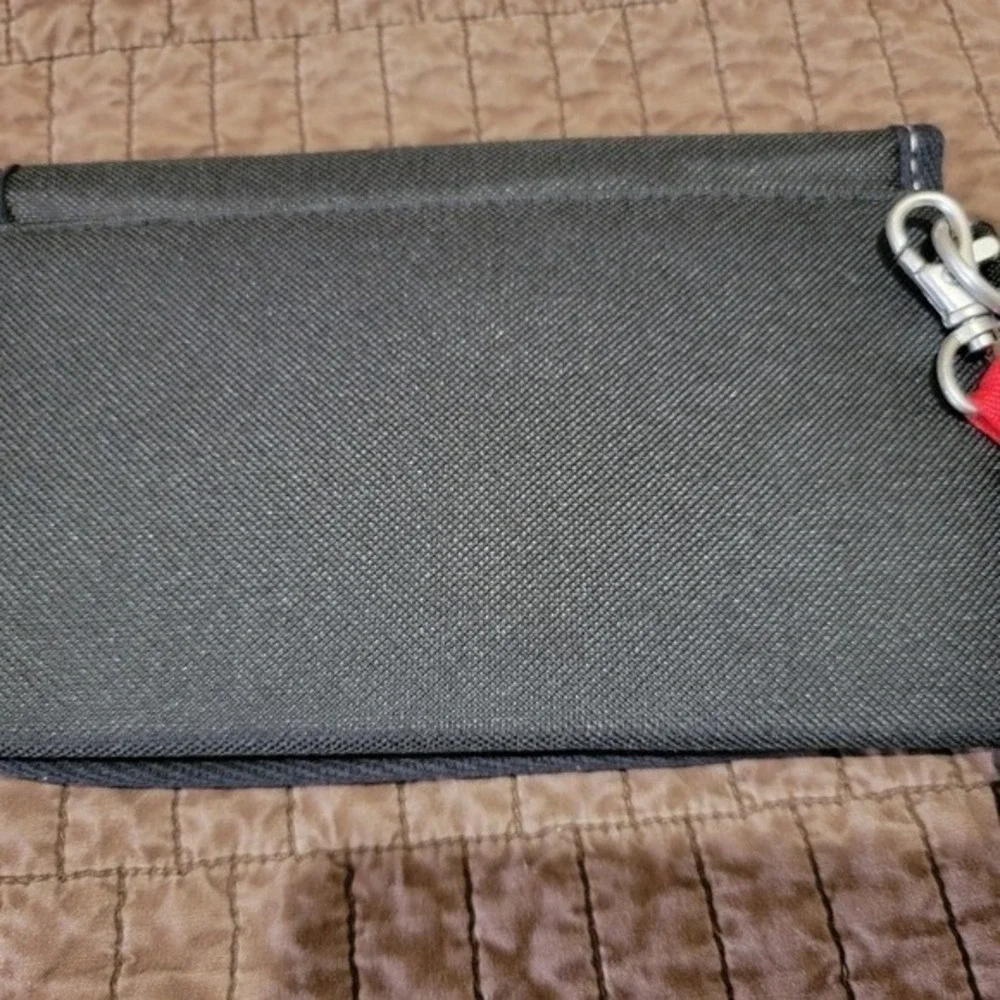 Black Calgary Flames NHL Wallet‎ with Red Strap